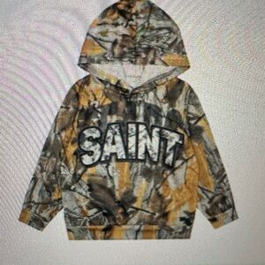 Kids Camo Hoodie - Brown and Gray